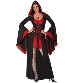 Fantasia Feminina Vampira de Versalhes Luxo Halloween Carnaval