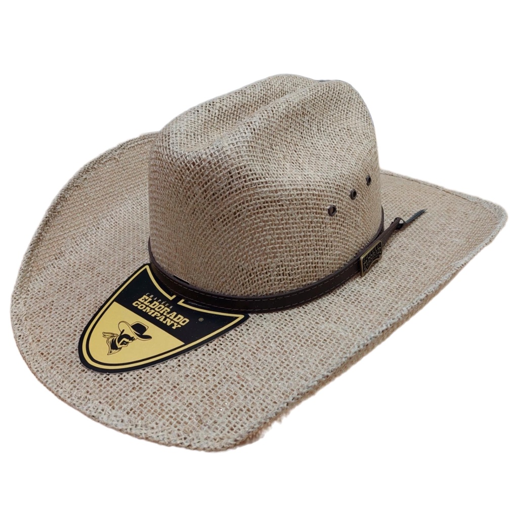 Chapéu Country Unissex Eldorado Em Juta Engomada Leve E Confortável Para Usar No Rodeio Feminino Masculino Chapéu Juta Country Eldorado