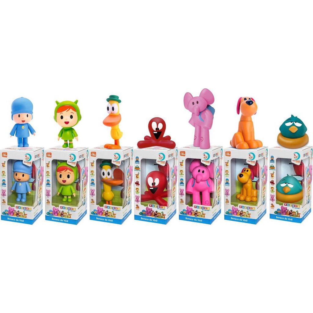 Kit 5 Bonecos Turma do Pocoyo de Vinil Todos Personagens - Pocoyo, Pato ...