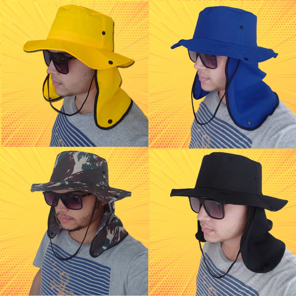 Chapéu Australiano De Pescador Com Proteção Cordão E Regulagem Barato Chapeu Australiano Sol