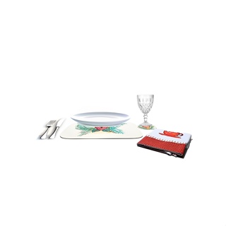 Jogo Americano 8 Pcs PVC + 3 Pano Prato Bordado Estampas SORTIDA