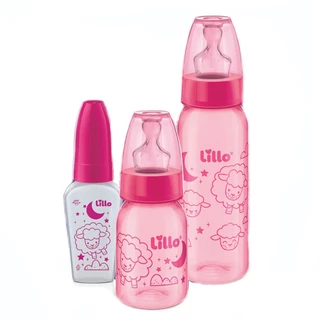 Kit 3 Mamadeiras Evolução Divertida 50/120/240ml Rosa- Lillo em Oferta na Shopee