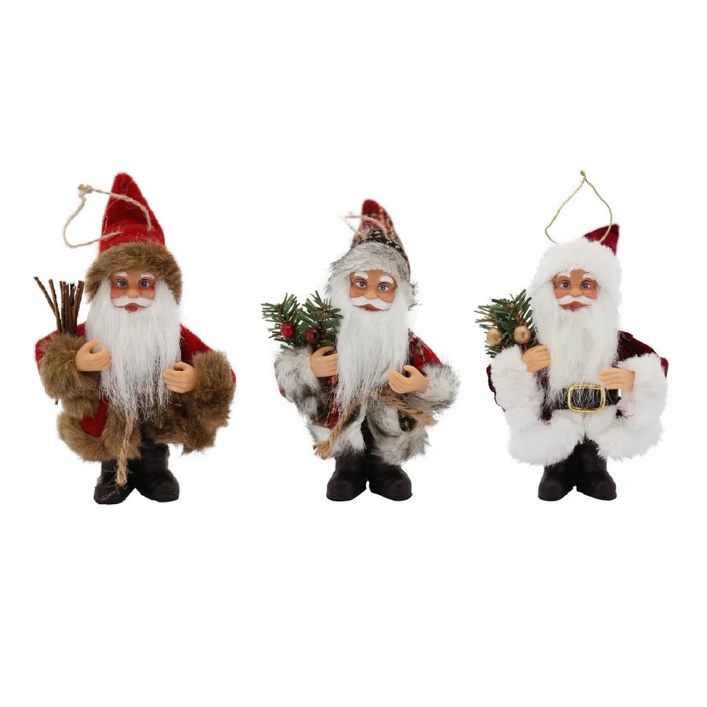 Enfeite Natal Papai Noel Decorado Mix 15cm Sortido Magizi