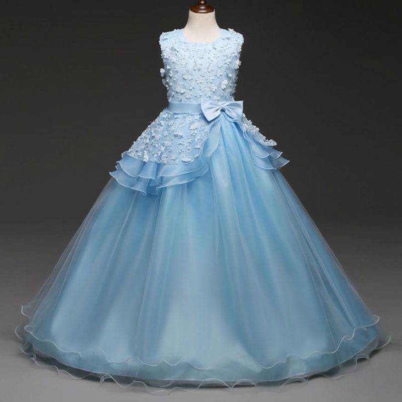 Vestido De Concurso Longo Para Crianças Festa De Casamento Meninas