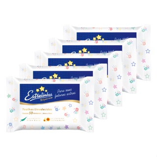 Estrelinha Kit com 5 Toalha Umedecida com 50 Unidades Cada Pacote
