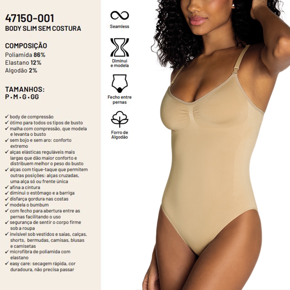 Body Lupo Loba Slim Bege - Compre Agora