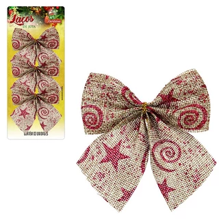 Laco De Juta Decorado Com 6 10x12cm natal luxoarvore natal externa decoração xadrez