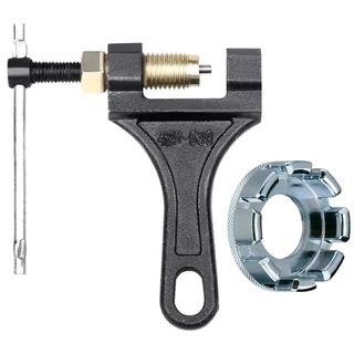 Chave Extrator De Corrente Moto Pino Tamanho 420/530 + Chave De Raio Aro Para Bicicleta Bike Com 8 Medidas Diferentes