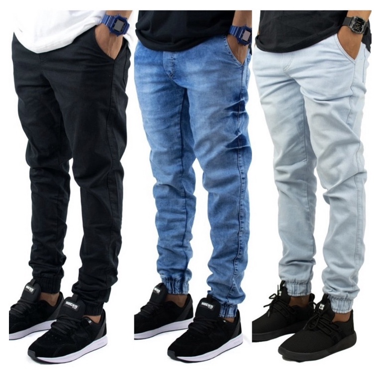 Calça Jeans Jogger Masculina - Preta - Jeans Brasil - Calças Jeans