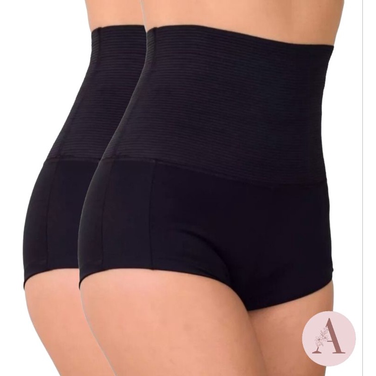 Kit 3 Unidades - Short Modelador com Cintura Alta Feminino - Slim Fitness -  Moda Básica e Modeladores