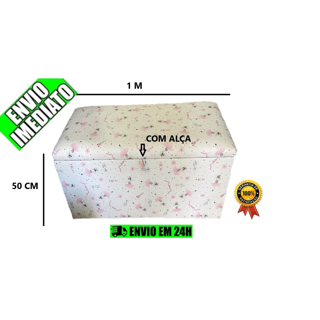 Baú Puf Puff Guarda Brinquedos Organizador Assento Grande 1M | Shopee Brasil