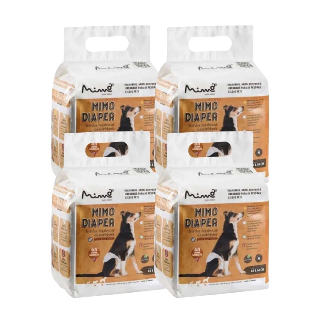 Fralda Higiênica para Cachorro Idoso Macho Mimo M 48 Un | Shopee Brasil