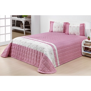Kit Cobre Leito Portinari Queen 5pcs Matelado Bordado