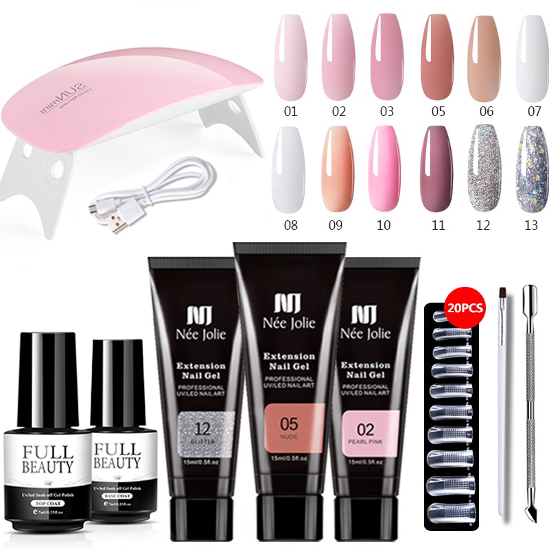 Conjunto Completo Kit De Extensão Rápida De Unhas Gel De Ferramentas