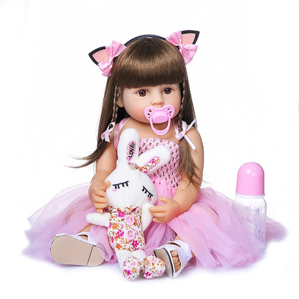 Boneca Bebê Reborn Brastoy Coelinha 100% Silicone