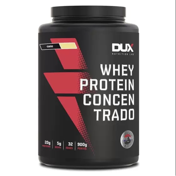 Whey Protein Concentrado Dux Nutrition Sabor Coco Contendo 900g