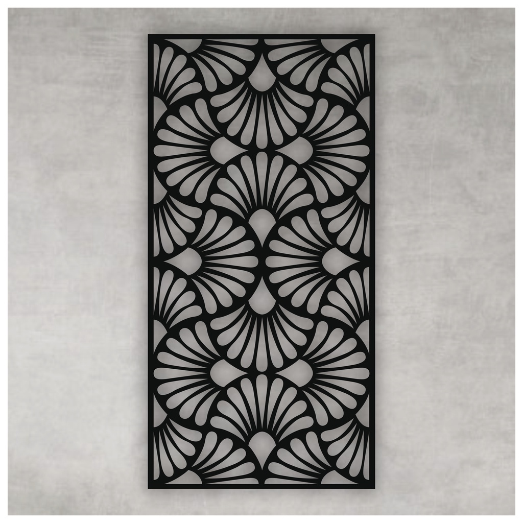 Quadro Decorativo Vazado Painel Florido MDF Escultura de Parede MDF Preto