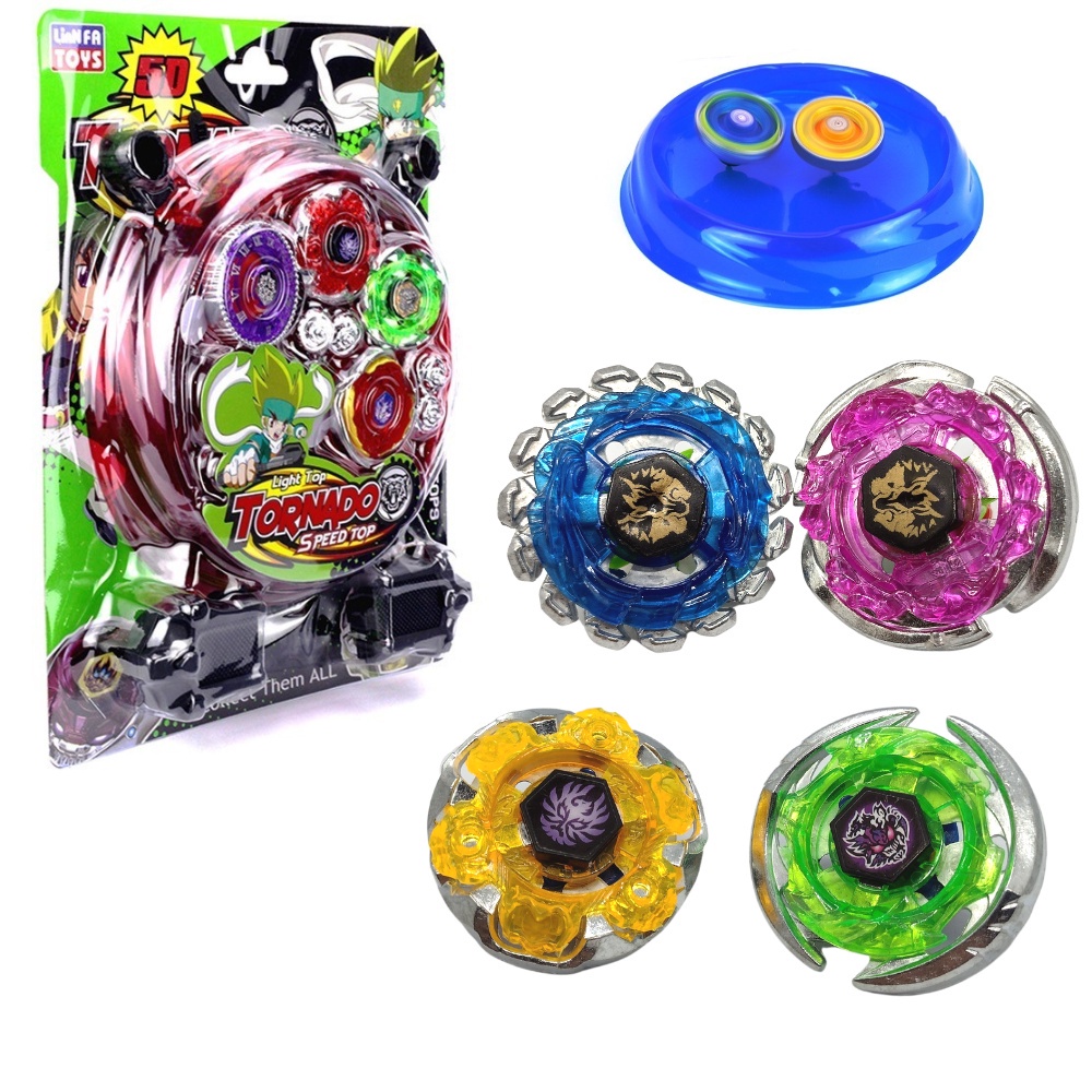 Beyblade Metal Fusion - 4 Blay Blade + 2 Lançadores + 1 Grip