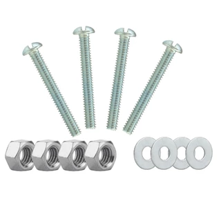Kit Parafuso Para Cadeira De Praia Rosca Máquina 3/16x2 Redonda C/Porca E Arruela