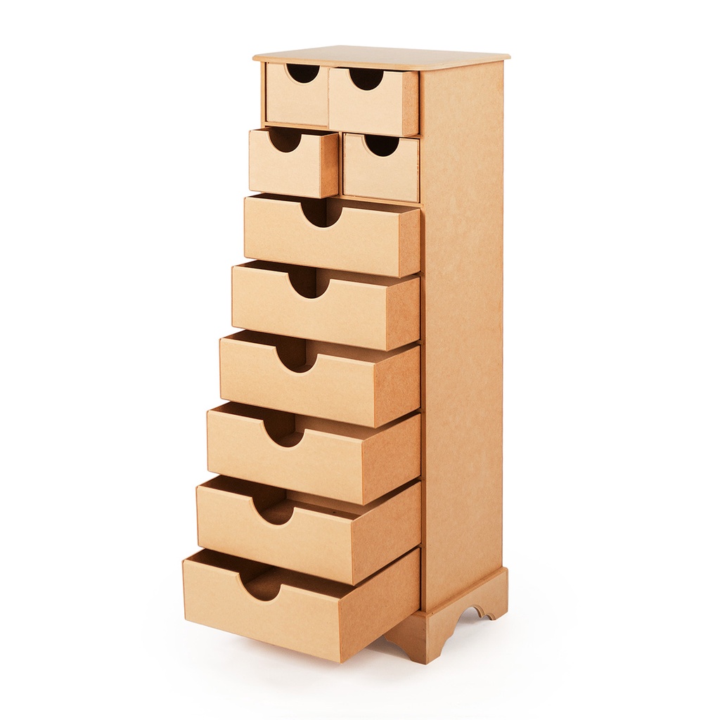 Gaveteiro Organizador Multiuso Mdf Cru 10 Gavetas Grande