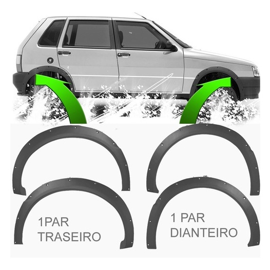Kit moldura para-lama vão de roda Uno way 2005 a 2011