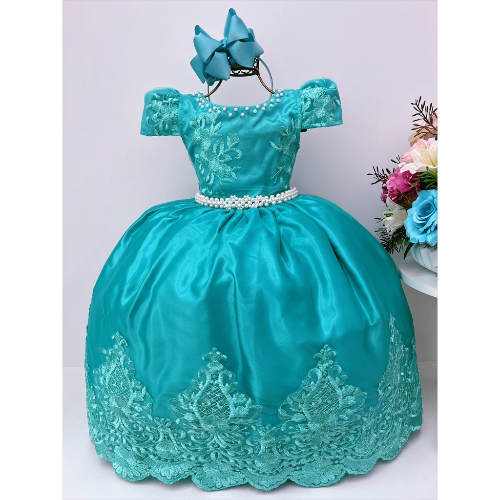 Vestido Infantil Festa Luxo Realeza Daminha Princesa Niver