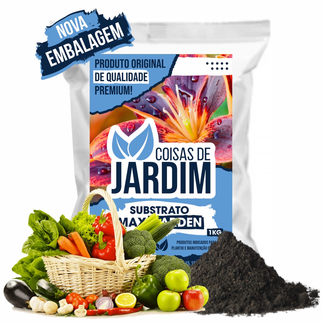 1kg Substrato Orgânico Para Hortas Max Garden Coisas de Jardim