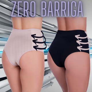 kit 2 calcinha segura barriga modeladora cos alto reduz medida lingerie conforto