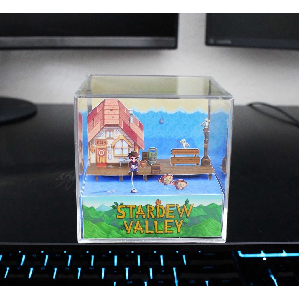 cubo diorama Stardew valley pescaria