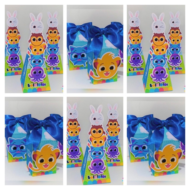 KIT FESTA 30 CAIXAS PERSONALIZADAS DECORAÇÃO BOLOFOFO AZUL