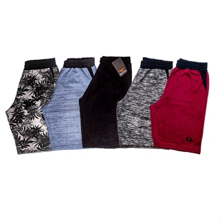 Kit 5 Bermudas Moletom Academia Treino Masculinas Algodão 2 Bolsos