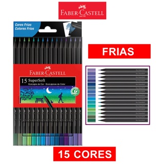 Lápis De Cor Faber-Castell Super Soft 15 Cores Frias