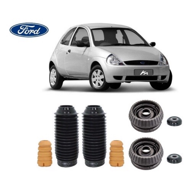 グレー1枚 Par Kit Coxim Batente Rolamento Coifa do Amortecedor Ford Ka 2001