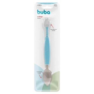 Colher 2 Em 1 Raspar Frutas E Alimentar Azul 15345 - Buba
