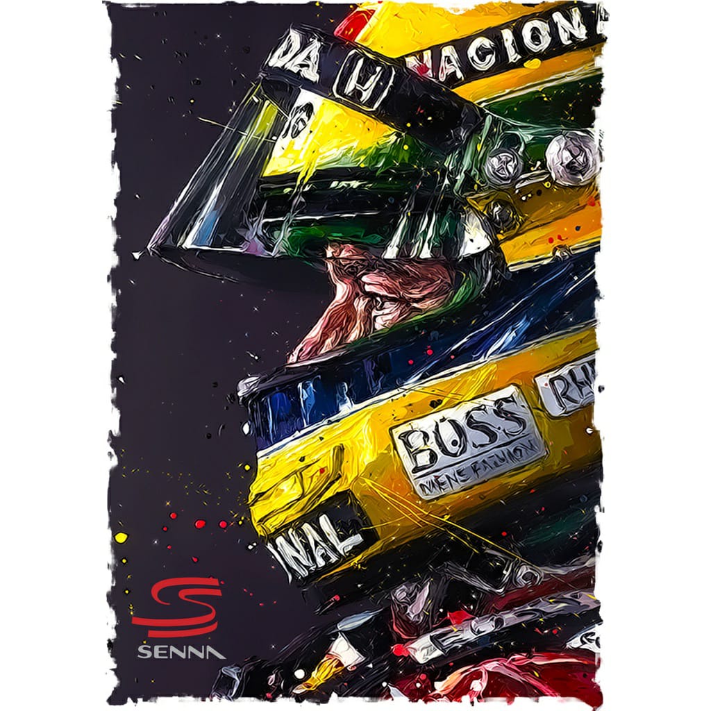 Placa Decorativa Airton Senna em MDF Tamanho A4 - 20X28cm e A3