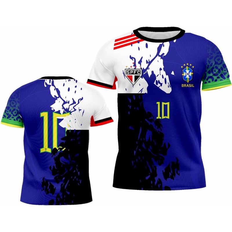 Camiseta São Paulo + Brasil (mod 4) Coleção nova copa 2022 NOVO