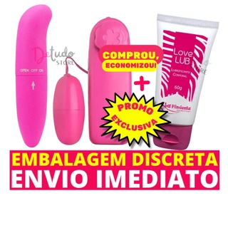 Kit Vibrador Ponto G e Bullet Masturbador Feminino Clitóris Lubrificante Íntimo a Base D'água Sex Shop 50 Tons de Cinza