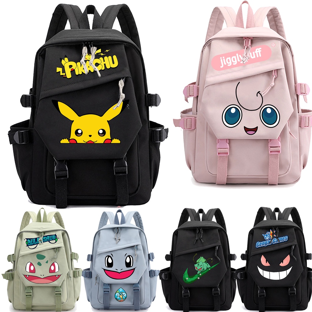 Pokmon Pikachu Desenho animado Animação Primária e Secundária Bolsa  Infantil Mochila infantil