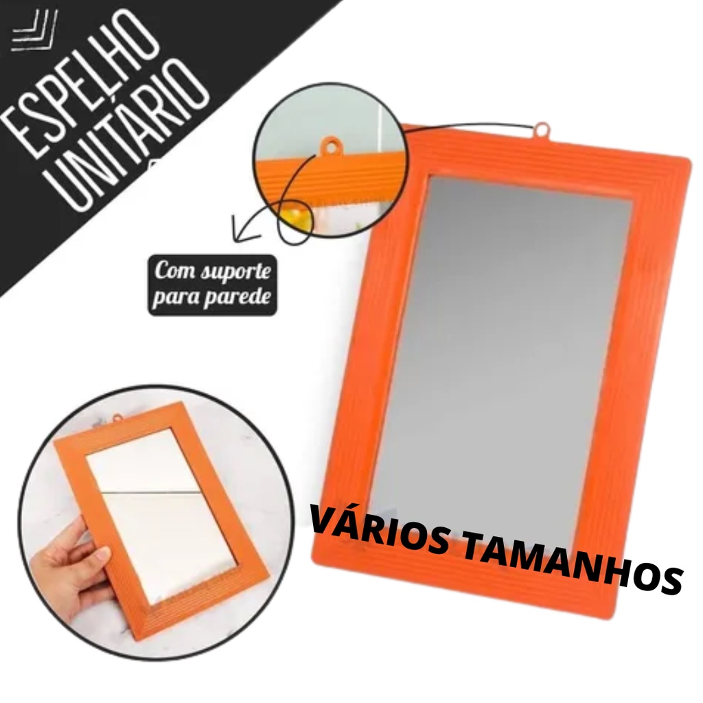 Espelho De Banheiro Hb Moldura Plástica Tamanhos 12/14/16/18/20 1 unidade