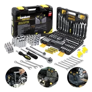 Kit de Ferramentas Cromo Vanádio 142 Peças - Titanium