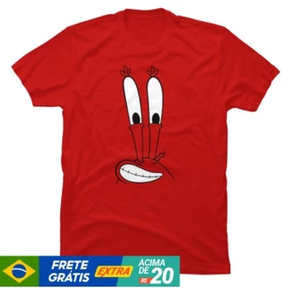 Camiseta Masculina Algodão Bob Esponja Seu Sirigueijo Desenho VENHA CONFERIR MEGA PROMOÇÃO