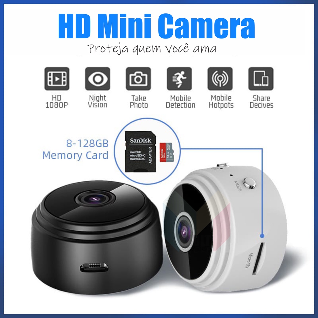Mini camera de Segurança A9 2MP Casa Inteligente e Segura | Shopee Brasil