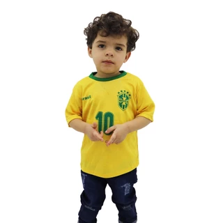 camisa do brasil neymar infantil menino copa 04 ao 10 anos oferta