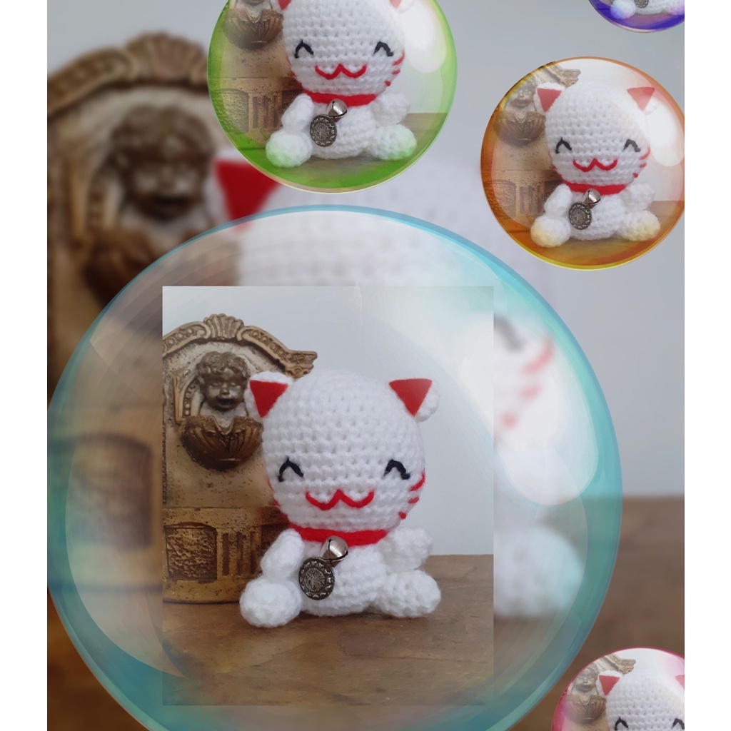 Gato Manekineko Kit 4 Und Atrai Dinheiro Prosperidade Fortuna Maneki Neko  Gatinha Da Sorte