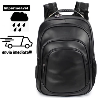 Mochila De Couro Grande Impermeável Trabalho Faculdade