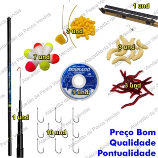 KIT VARA TELESCOPICA 2,70M + LINHA + ANZOL + BOIA + ISCAS ARTIFICIAIS
