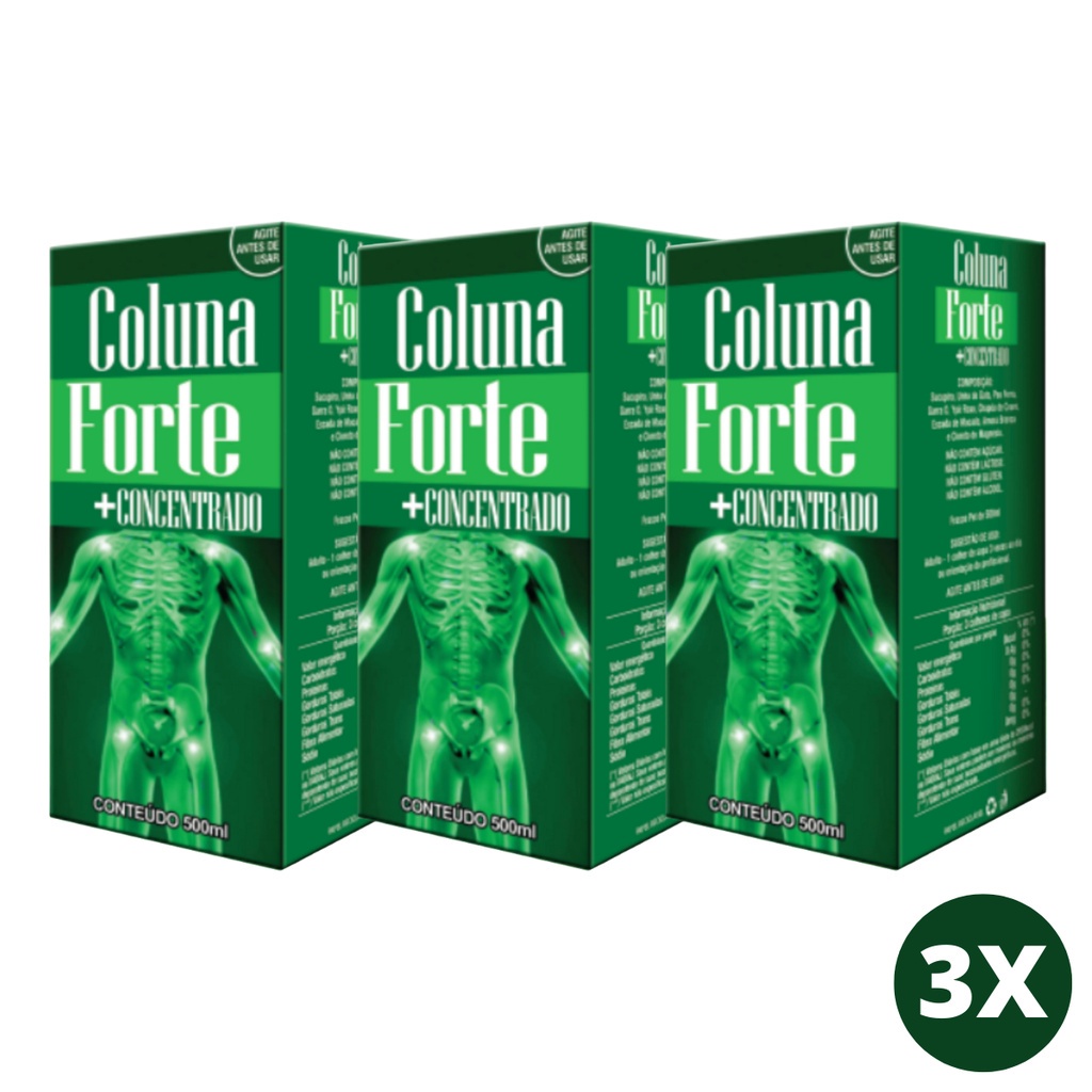 Kit 3 Coluna forte + Concentrado Composto Líquido Natural 500ml - diga ...