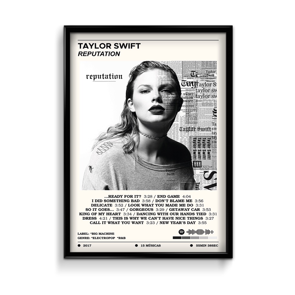 Quadro Decorativo Taylor Swift Álbuns Speak Now Midnights 1989 Red