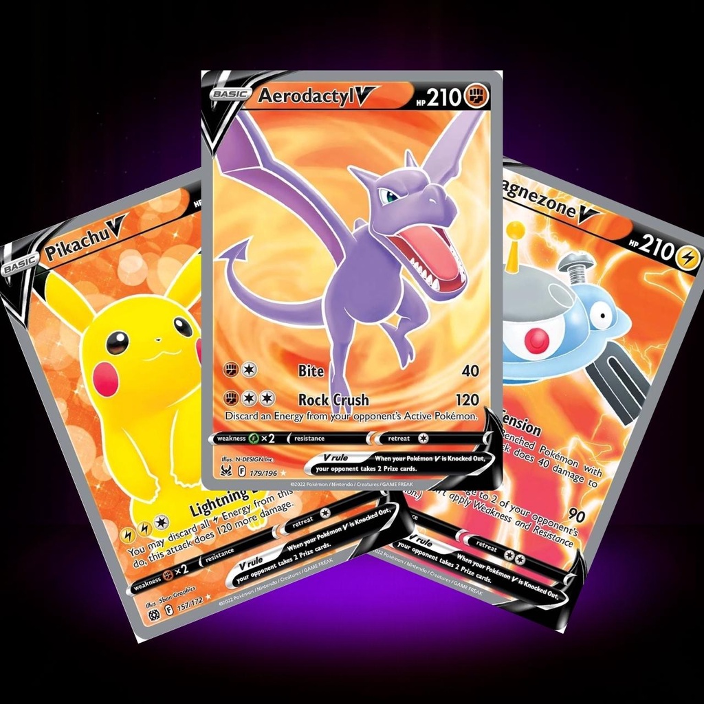 Lote Pokémon 50 Cartas + Aerodactyl V astro + Brinde em Promoção