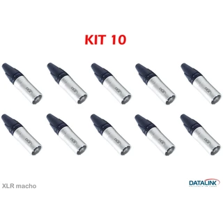 Kit Com 10 Plugs Xlrm ( Macho ) Datalink.